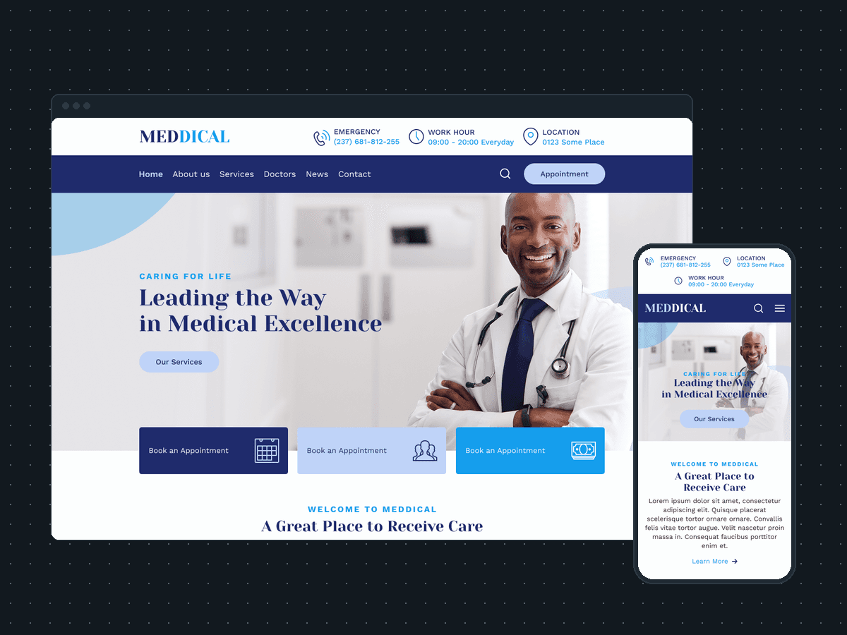 Doctors' clinic website