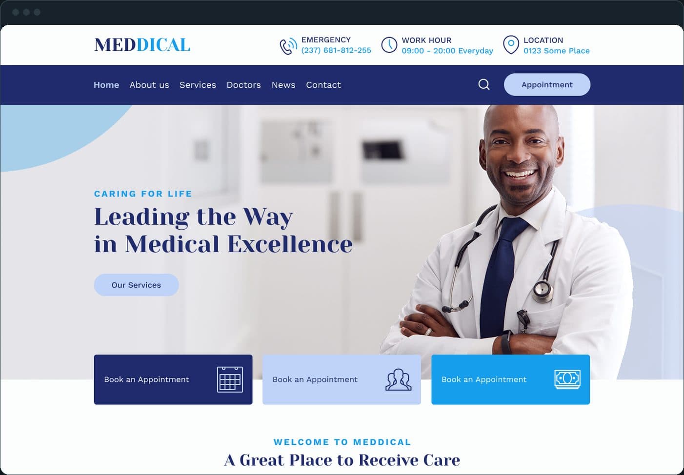 Doctors' clinic website