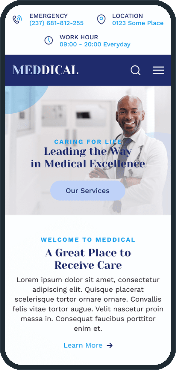 Doctors' clinic website: Does it work on a phone?