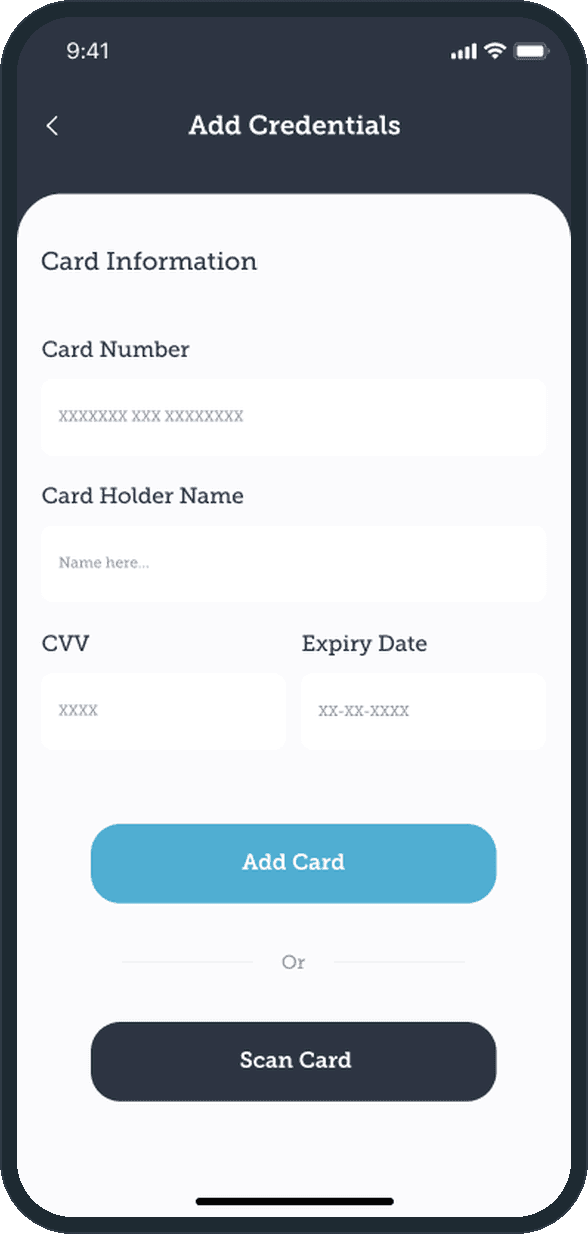 Recite: How is a payment card added?